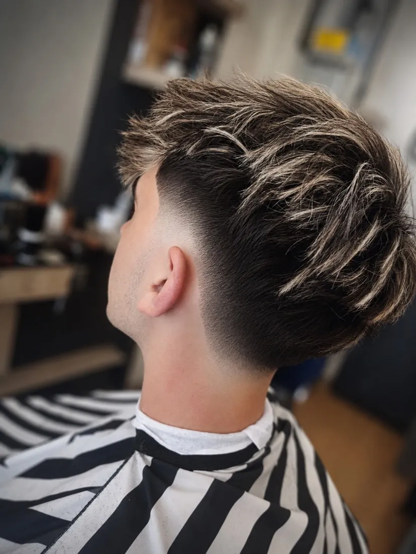 Corte degradado oscuro clásico — Norden Barber Cuenca